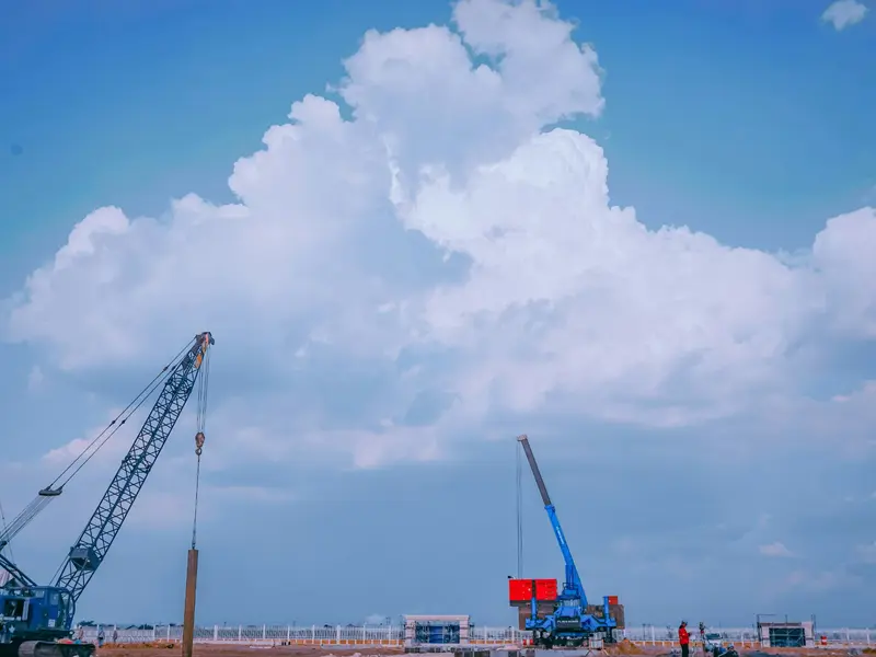 Piling contractor at work